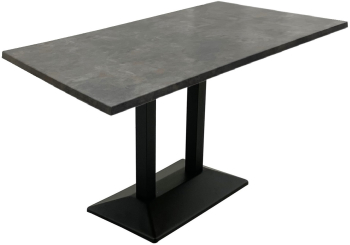 Masa de bar restaurant terasa dreptunghiulara blat werzalit Raki Metalic Oxid 140x80xh74cm baza metalica neagra 