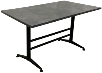 Masa de cafenea cantina dreptunghiulara blat werzalit Raki Metalic Oxid 140x80xh74cm baza metalica neagra clasic 