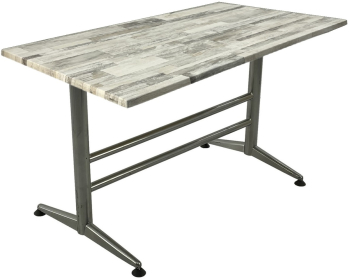 Masa de cafenea exterior/interior dreptunghiulara Raki White Block 120x70xh74cm blat werzalit si baza metalica gri 