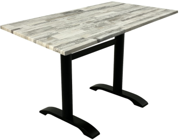 Masa de cafenea exterior/interior dreptunghiulara Raki White Block 120x70xh74cm blat werzalit si picior metalic negru