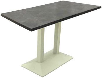 Masa de cafenea restaurant dreptunghiulara Raki Metalic Oxid 120x70xh74cm blat werzalit si baza metalica alba 
