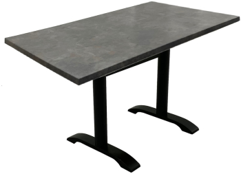 Masa de food court dreptunghiulara blat werzalit Raki Metalic Oxid 140x80xh74cm picior metalic negru 