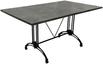 Masa de restaurant bar dreptunghiulara blat werzalit Raki Metalic Oxid 140x80xh71cm baza aluminiu retro clasic neagra 