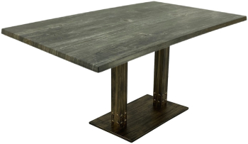 Masa de restaurant dreptunghiulara Raki Old Pine 140x80xh74cm blat werzalit si baza metalica aspect vintage bronz antichizat 