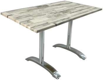 Masa de restaurant exterior/interior dreptunghiulara Raki White Block 120x70xh74cm blat werzalit si baza aluminiu 