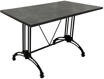 Masa de terasa bar dreptunghiulara Raki Metalic Oxid 120x70xh71cm blat werzalit si baza aluminiu retro clasic neagra 