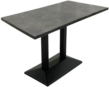 Masa de terasa cafenea dreptunghiulara Raki Metalic Oxid 120x70xh74cm blat werzalit si baza metalica neagra 