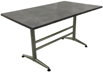 Masa de terasa restaurant dreptunghiulara blat werzalit Raki Metalic Oxid 140x80xh74cm baza metalica gri
