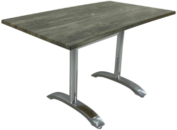 Masa dreptunghiulara de bar Raki Old Pine 120x70xh74cm blat werzalit si baza aluminiu 