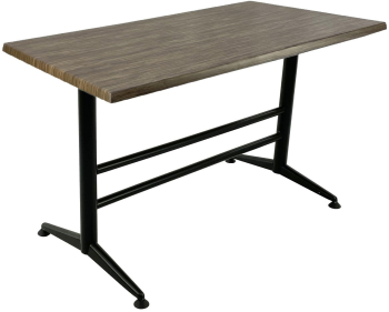 Masa dreptunghiulara pentru cantina 120x70xh74cm Raki Dark Seagrass blat werzalit si baza metalica neagra clasic 