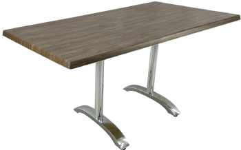 Masa dreptunghiulara pentru cantina 140x80xh74cm Raki Dark Seagrass blat werzalit si baza aluminiu 