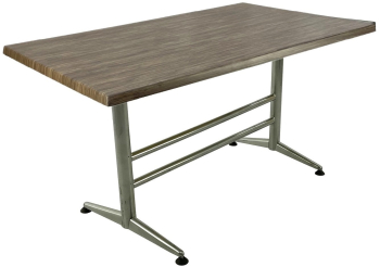 Masa dreptunghiulara pentru cantina fast food 140x80xh74cm Raki Dark Seagrass blat werzalit si baza metalica gri 