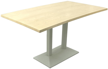 Masa dreptunghiulara pentru restaurant 140x80xh74cm Raki Maple blat werzalit si baza metalica alba
