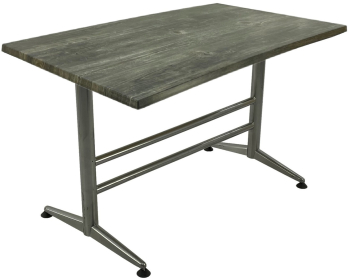 Masa dreptunghiulara pentru terasa/restaurant Raki Old Pine 120x70xh74cm blat werzalit si baza metalica gri 