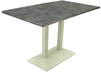Masa dreptunghiulara restaurant exterior/interior 120x70xh74cm Raki Copperfield blat werzalit si baza metalica alba 