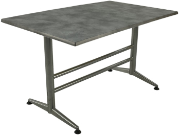 Masa dreptunghiulara terasa cantina exterior/interior 120x70xh74cm Raki Copperfield blat werzalit si baza metalica gri 