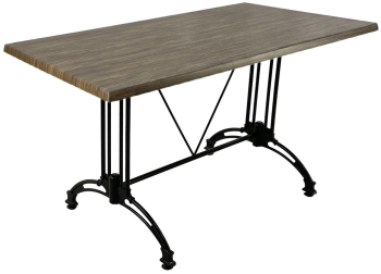Masa dreptunghiulara trasa bar120x70xh71cm Raki Dark Seagrass blat werzalit si baza aluminiu retro clasic neagra 