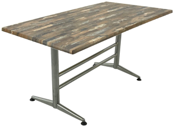 Masa pentru cantina dreptunghiulara blat werzalit 140x80xh74cm Raki Maracaibo picior metalic gri 