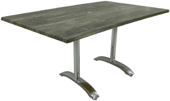 Masa pentru cantina dreptunghiulara Raki Old Pine 140x80xh74cm blat werzalit si baza aluminiu 