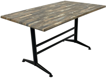 Masa pentru cantina fast food dreptunghiulara blat werzalit 140x80xh74cm Raki Maracaibo picior metalic negru clasic