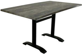 Masa pentru fast food Raki Old Pine 140x80xh74cm blat werzalit dreptunghiular si picior metalic negru 
