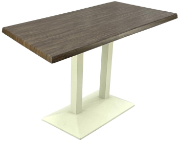 Masa pentru food court restaurant dreptunghiulara 120x70xh74cm Raki Dark Seagrass blat werzalit si baza metalica alba 