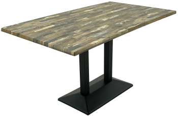 Masa pentru restaurant cafenea dreptunghiulara blat werzalit 140x80xh74cm Raki Maracaibo baza metalica neagra 