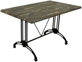 Masa pentru restaurant food court dreptunghiulara blat werzalit 140x80xh71cm Raki Maracaibo picior aluminiu retro 