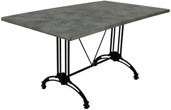 Masa Raki Copperfield blat werzalit dreptunghiulara 140x80xh71cm si baza aluminiu retro clasic neagra pentru bar restaurant 