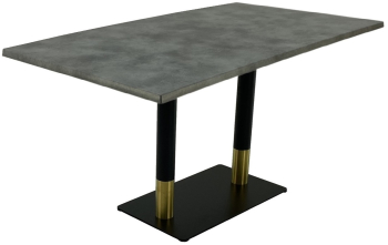 Masa Raki Copperfield blat werzalit dreptunghiulara 140x80xh74cm si baza dubla metalica negru/auriu pentru bar 