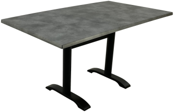 Masa Raki Copperfield blat werzalit dreptunghiulara 140x80xh74cm si picior metalic negru pentru restaurant food court 