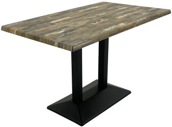 Masa Raki Maracaibo blat werzalit de cafenea restaurant dreptunghiulara 120x70xh74cm si baza metalica neagra 