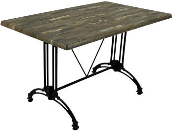 Masa Raki Maracaibo blat werzalit de terasa bar dreptunghiulara 120x70xh71cm si baza aluminiu retro clasic neagra 