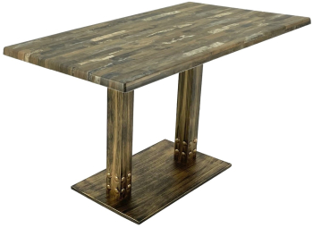 Masa Raki Maracaibo blat werzalit de terasa cafenea dreptunghiulara 120x70xh74cm si baza metalica aspect vintage bronz antichizat 