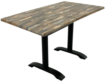 Masa Raki Maracaibo blat werzalit de terasa cafenea dreptunghiulara 120x70xh74cm si picior metalic negru 
