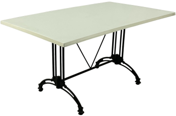 Masa Raki Uni Art de bar restaurant terasa dreptunghiulara 140x80xh71cm blat werzalit si baza aluminiu retro clasic neagra