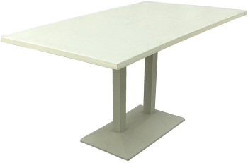 Masa Raki Uni Art restaurant cafenea dreptunghiulara 140x80xh74cm blat werzalit si baza metalica alba