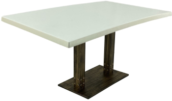 Masa Raki Uni Art restaurant/terasa dreptunghiulara 140x80xh74cm blat werzalit si baza metalica aspect vintage bronz antichizat