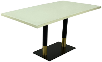 Masa Raki Uni Art terasa bar dreptunghiulara 140x80xh74cm blat werzalit si baza dubla metalica negru/auriu 