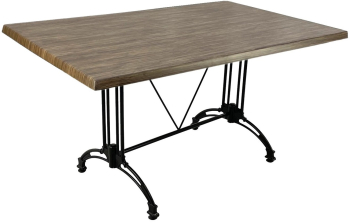 Masa restaurant bar dreptunghiulara 140x80xh71cm Raki Dark Seagrass blat werzalit si baza aluminiu retro clasic neagra 