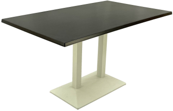 Masa restaurant cafenea dreptunghiulara blat werzalit Raki New Wenge 140x80xh74cm si baza metalica alba 