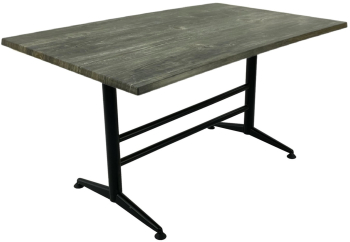 Masa restaurant fast food dreptunghiulara Raki Old Pine 140x80xh74cm blat werzalit si baza metalica neagra clasic 
