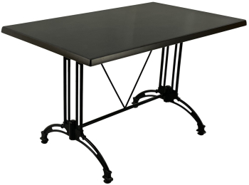 Masa restaurant terasa blat werzalit dreptunghiular Raki New Wenge 120x70xh71cm si baza aluminiu retro clasic neagra 
