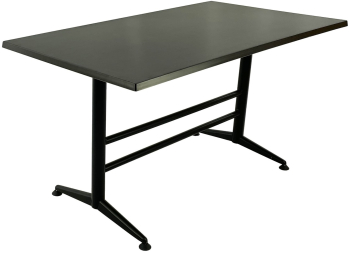Masa restaurant terasa dreptunghiulara blat werzalit Raki New Wenge 140x80xh74cm si baza metalica neagra clasic 