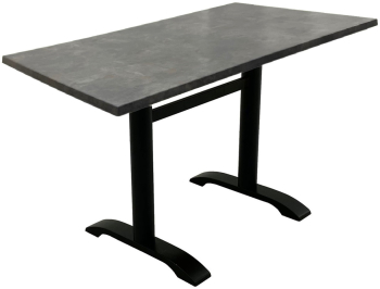 Masa restaurant terasa dreptunghiulara Raki Metalic Oxid 120x70xh74cm blat werzalit si picior metalic negru