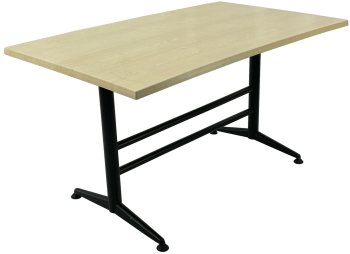 Masa restaurant/cafenea dreptunghiulara 140x80xh74cm Raki Maple blat werzalit si baza metalica neagra clasic 