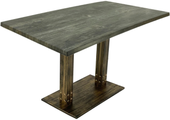 Masa terasa dreptunghiulara Raki Old Pine 120x70xh74cm blat werzalit si baza metalica aspect vintage bronz antichizat 