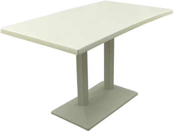 Masa terasa restaurant bar dreptunghiulara 120x70xh74cm Raki Uni Art blat werzalit si baza metalica alba 