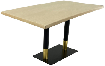 Masa terasa/bar dreptunghiulara 120x70xh74cm Raki Maple blat werzalit si baza dubla metalica negru/auriu 
