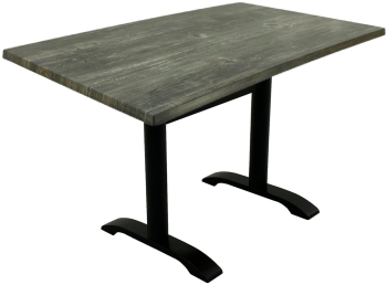 Masa terasa/bar Raki Old Pine 120x70xh74cm blat werzalit dreptunghiular si picior metalic negru 
